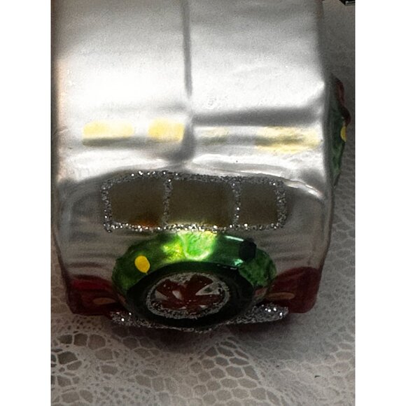 Retro-Inspired Camper Glass Christmas Ornament Festive Details Holiday New Gift - Picture 3 of 4